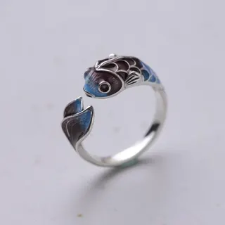 渐变福运锦鲤戒指