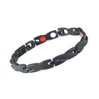 Gelang pria motif naga gaya guochao, gelang alloy magnetik yang bisa dilepas, aksesori bergaya fungsional dengan relief sisik naga hitam, hadiah untuk pacar, sekitar 21cm
