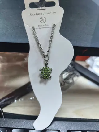 绿色乌龟镶钻脚链