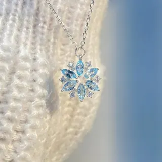 圣诞节雪花锁骨链项链