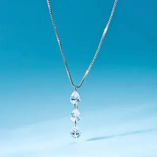 三颗水滴镶钻项链
