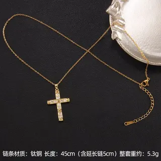 十字架镶钻锁骨链项链