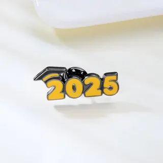毕业季博士帽刻2025纪念徽章电镀烤漆别针胸针