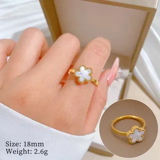 ins花朵钛钢戒指