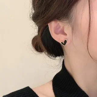滴油爱心耳钉耳环
