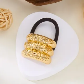 金色三层麻点发绳发饰