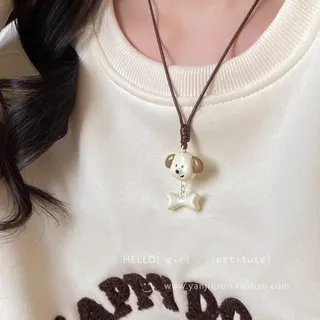 卡通小狗骨头项链