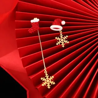 会爬的圣诞老人对称耳环