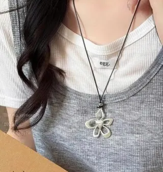 花朵项链长款毛衣链
