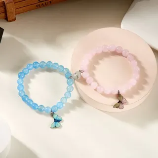 夜光蝴蝶爱心情侣闺蜜手串手链
