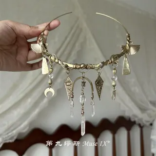 绝美手作星月水滴流苏项圈