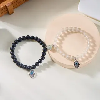 复古恶魔之眼手掌夜光爱心情侣闺蜜手串手链