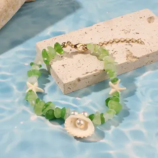 水晶碎石贝壳手链