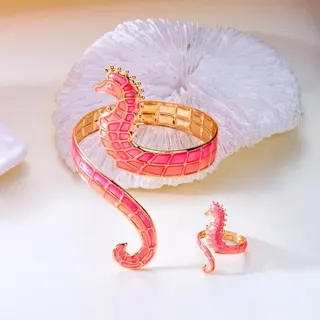 夏季海马开口手镯戒指套装