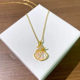 不锈钢彩色贝壳海星锁骨链项链
