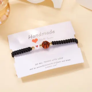 球类圆珠手工编织可调节手链