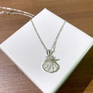 不锈钢彩色贝壳海星锁骨链项链