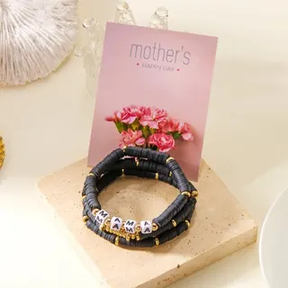 母亲节mama软陶纸卡手链3条套装