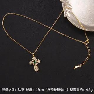 复古朋克十字架项链