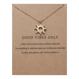 Good vibes only 纸卡太阳合金项链