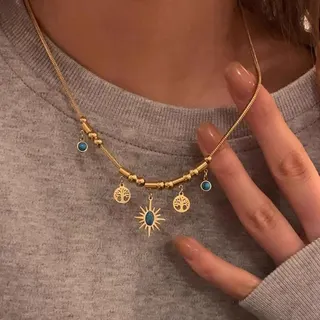 复古太阳花松石手链