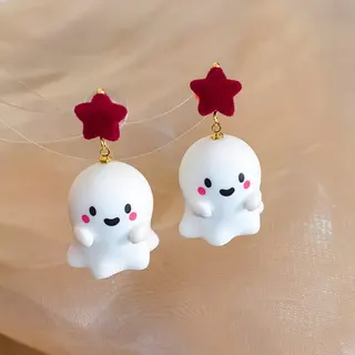 绒布可爱幽灵圣诞节万圣节耳环