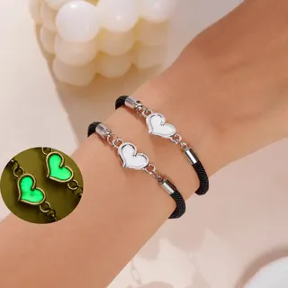 夜光爱心情侣闺蜜手链