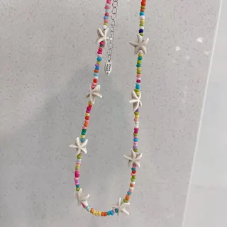 海星吊坠米珠串珠颈链项链