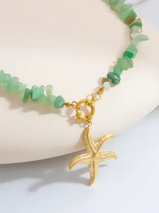 海星碎石不锈钢锁骨链项链