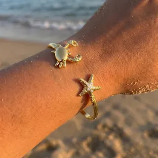 夏季海星贝壳不锈钢手镯