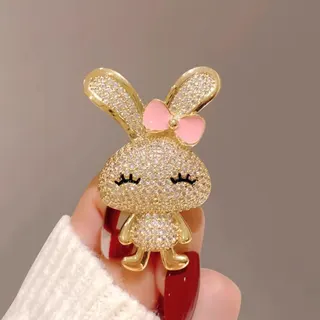 超萌兔子动物满钻可爱胸针