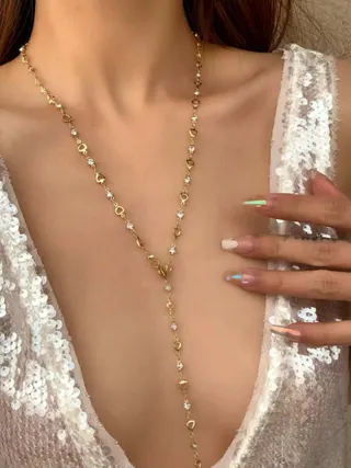 彩色水晶金属项链
