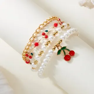 樱桃珍珠5件套手链