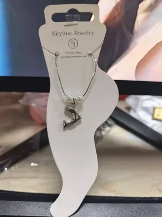 海豚仿珍珠脚链