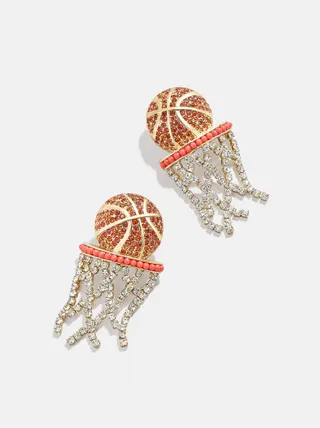 Basketballkorb-Anhänger, Legierung mit Micro-Pavé-Cubic-Zirkonia, Quast-Anhänger, Sportlicher Luxus, Individuelles Schmuckstück, Strass-Basketballnetz-Design-Accessoire