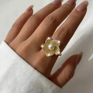 简约单排圆饼铜镶锆戒指