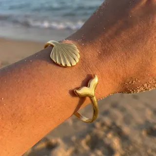 夏季海星贝壳不锈钢手镯