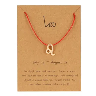 Leo狮子座 红绳符号版十二星座编织纸卡手链