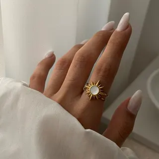 不锈钢法式复古太阳纹戒指