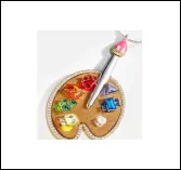 Colgante de paleta y pincel de la serie navideña, accesorio criativo de aleación y esmalte, encanto artístico adorable para collar, regalo festivo