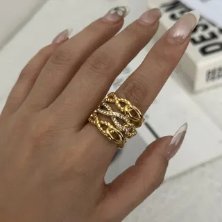 不锈钢宽面弧面戒指