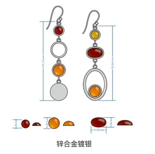 树脂流苏耳钩耳环