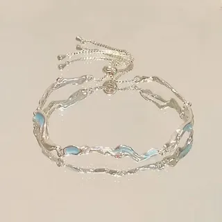 樱花蝴蝶结锆石手链