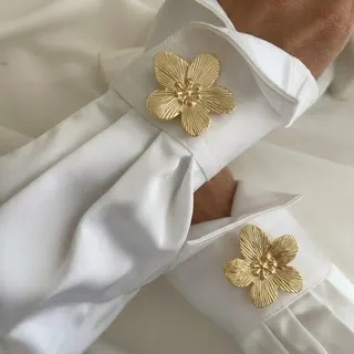 金属花朵衬衣袖扣纽扣