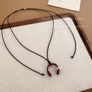 复古耳机吊坠简约长款项链