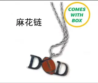 不锈钢橄榄球字母项链