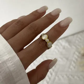 不锈钢夸张花朵镂空戒指