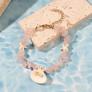 水晶碎石贝壳手链