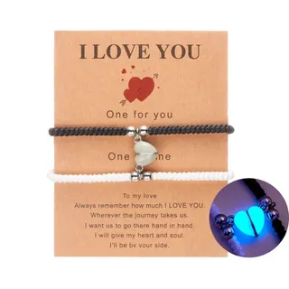 夜光爱心蛇结情侣闺蜜编织手链