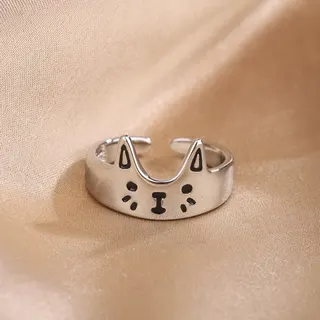 卡通滴胶猫咪开口戒指